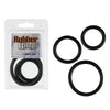 California Exotic Black Rubber Cock Ring 3 Piece Set