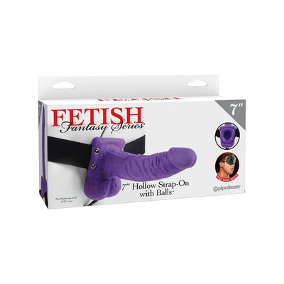 PipeDream Fetish Fantasy - 7 Inch Vibrating Hollow Strap-On Vibrator With Balls