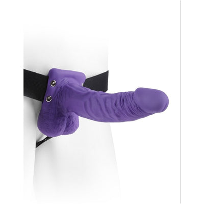 PipeDream Fetish Fantasy - 7 Inch Vibrating Hollow Strap-On Vibrator With Balls