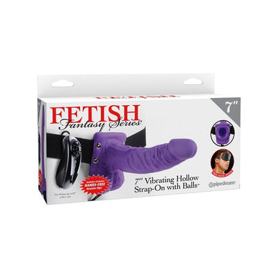 PipeDream Fetish Fantasy - 7 Inch Vibrating Hollow Strap-On Vibrator With Balls