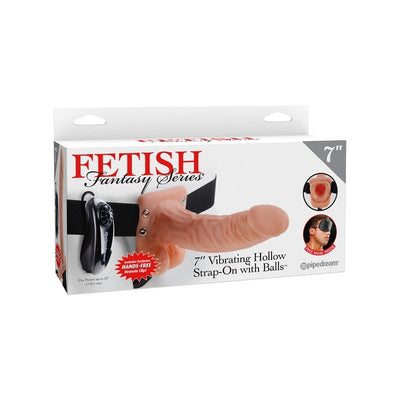 PipeDream Fetish Fantasy - 7 Inch Vibrating Hollow Strap-On Vibrator With Balls