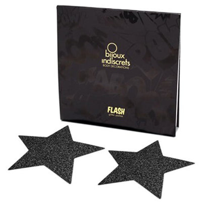 Bijoux Indiscrets Flash Pasties - Star Black