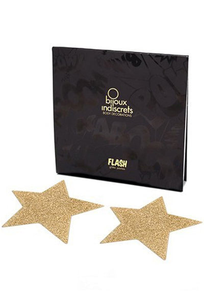 Bijoux Indiscrets Flash Pasties - Star Gold