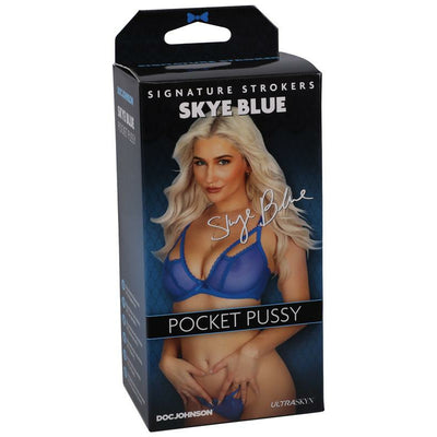 Main Squeeze Doc Johnson Signature Strokers Skye Blue Ultraskyn Pocket Pussy
