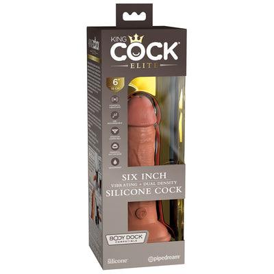 Pipedream King Cock Elite 6 inch Vibrating Silicone Dual Density Cock