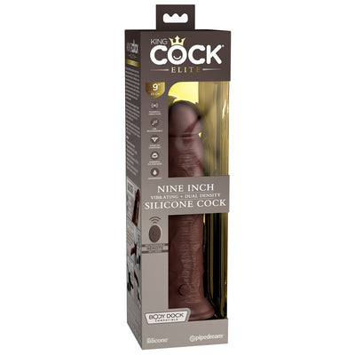 Pipedream King Cock Elite 9 inch Vibrating Silicone Dual Density Cock with Remote